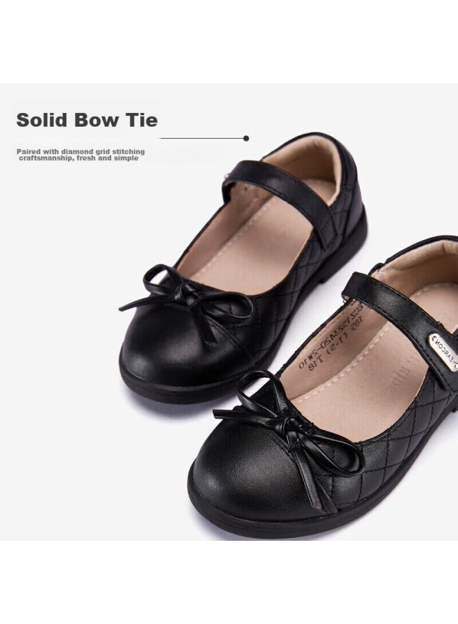 YEARCON Yierkang Children's Shoes, Girls' Black Leather Shoes, Spring Princess Shoes, Soft-soled Kids' Leather Shoes, Big Children's Performance Shoes, Single Shoes, Black, Size 37 - Image 5