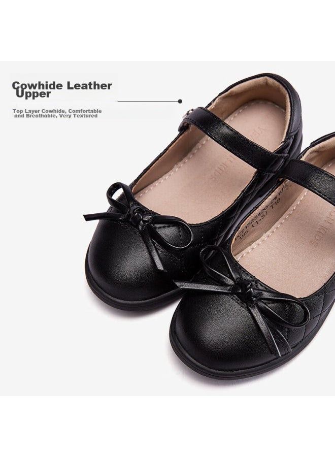 YEARCON Yierkang Children's Shoes, Girls' Black Leather Shoes, Spring Princess Shoes, Soft-soled Kids' Leather Shoes, Big Children's Performance Shoes, Single Shoes, Black, Size 37 - Image 4