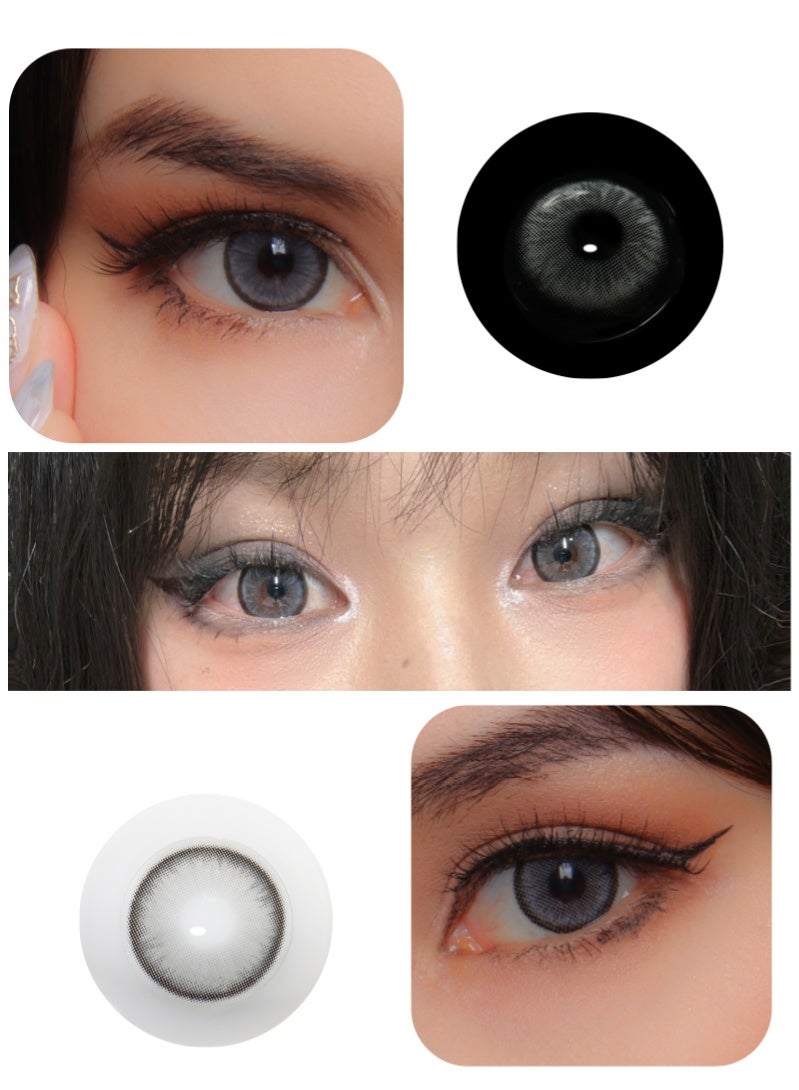 ARUWA عدسات داون غراي الملونة السنوية، عدسات لاصقة تجميلية للجنسين، عدسات طبيعية عصرية، عدسات لينة تحتوي على 40% ماء، قطر العدسة 14.5 مم - Image 3