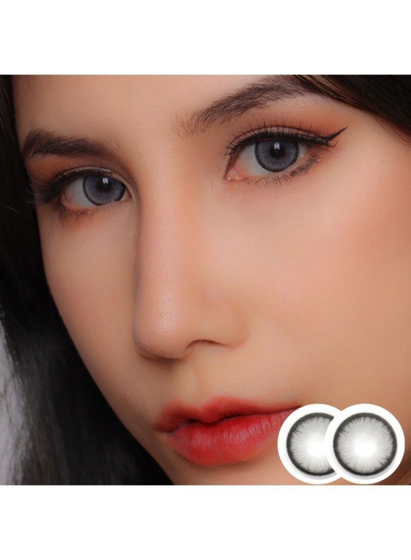 ARUWA عدسات داون غراي الملونة السنوية، عدسات لاصقة تجميلية للجنسين، عدسات طبيعية عصرية، عدسات لينة تحتوي على 40% ماء، قطر العدسة 14.5 مم - Image 4