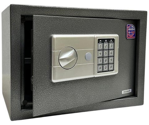Digital Safe - Compact Steel Money Security Box with Electronic Keypad and 2 Manual Override Keys ( Black ) Colour By LOTFY GROUP ( H25 * W35 * D25 CM )