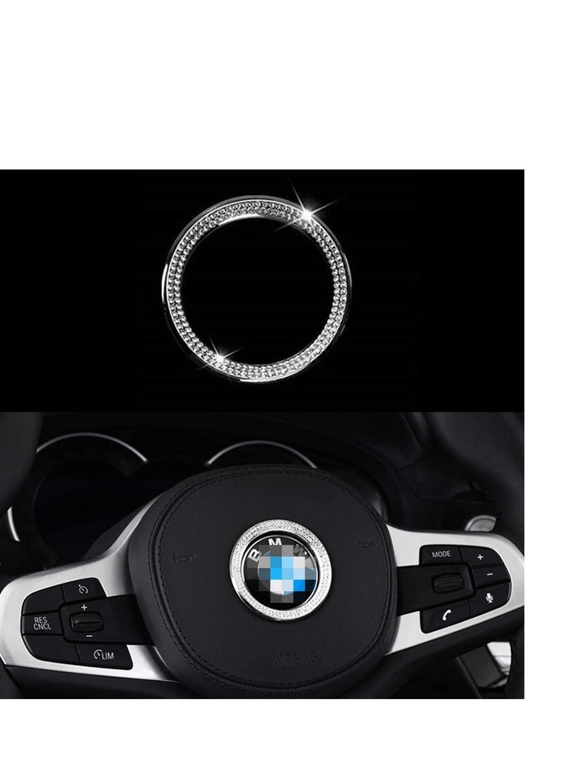SYOSI Steering Wheel Diamond-Encrusted Steering Wheel Decoration Standard Car Interior Logo Caps for BMW Accessories Interior Decorations Series X3 X5 E30 E36 E34 E39 F30 F34 F36 F15 G01 G30 G31 - Image 1