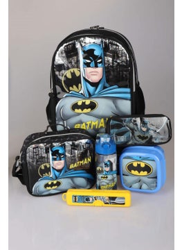 Batman New Season Licensed Kindergarten, Lunch and Pencil Bag, Lunch Box, Toothbrush Box and 500 ml Tritan Water Bottle School Set  - Image 2