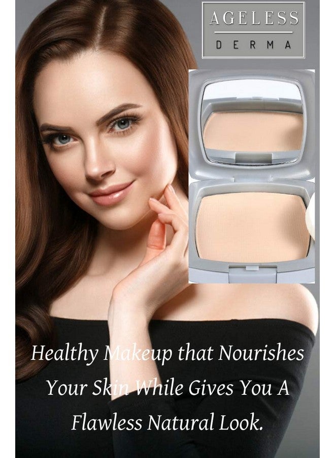 Ageless Derma Pressed Mineral Makeup Foundation Sand Dune With Vitamin A E And Green Tea. A Full Coverage Foundation Makeup - Image 4