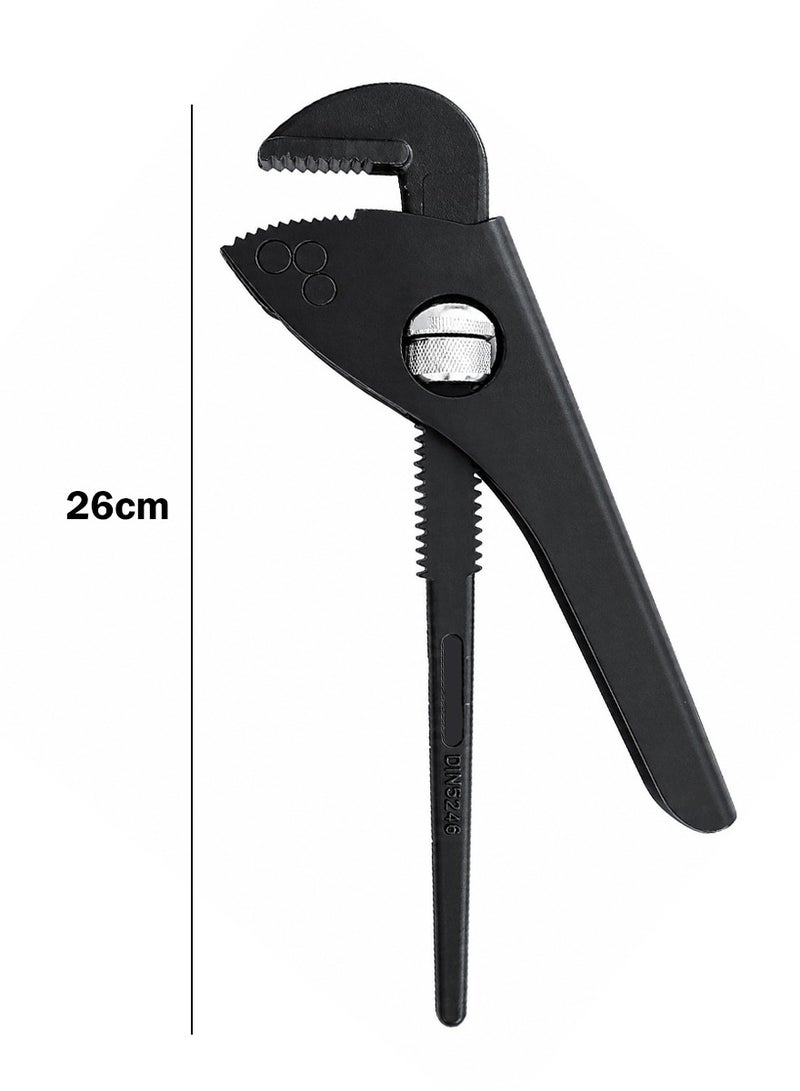 DEFAONS 7 Inch Heavy Duty Pipe Wrench, Adjustable Plumbing Wrench with Non Slip Serrated Jaw, High Carbon Steel Water Pipe Grip Tool for Plumbing, Mechanical Repair, Garage, Workshop and Industrial Maintenance Use. - Image 1
