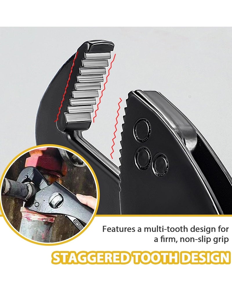 DEFAONS 7 Inch Heavy Duty Pipe Wrench, Adjustable Plumbing Wrench with Non Slip Serrated Jaw, High Carbon Steel Water Pipe Grip Tool for Plumbing, Mechanical Repair, Garage, Workshop and Industrial Maintenance Use. - Image 3