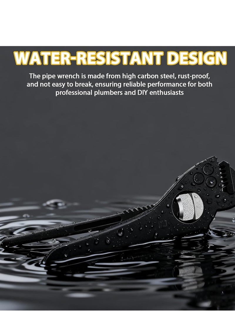 DEFAONS 7 Inch Heavy Duty Pipe Wrench, Adjustable Plumbing Wrench with Non Slip Serrated Jaw, High Carbon Steel Water Pipe Grip Tool for Plumbing, Mechanical Repair, Garage, Workshop and Industrial Maintenance Use. - Image 5