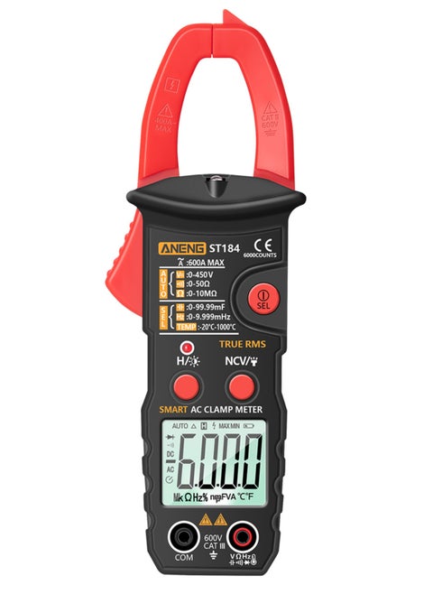ANENG True RMS Digital Multimeter Clamp Meter DC/AC Voltage Detector AC Amp Meter with Ohm Capacitance NCV Continuity Diode Hertz Temperature Tester