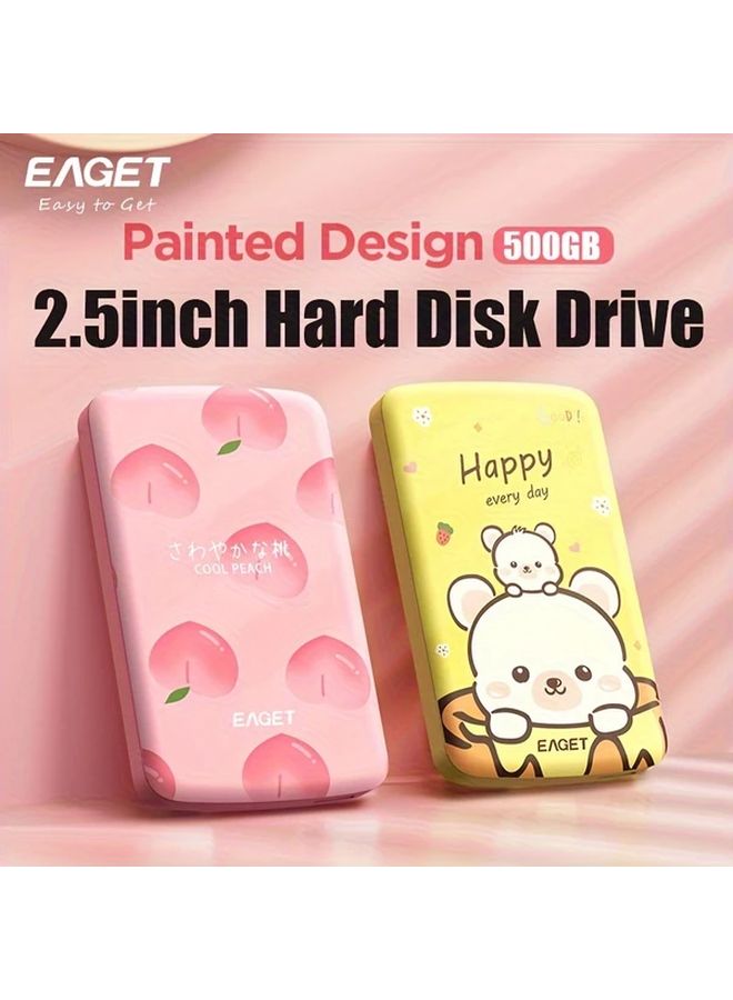 Pink 500GB Portable Mechanical External Hard Drive For Laptop Computer - Image 5