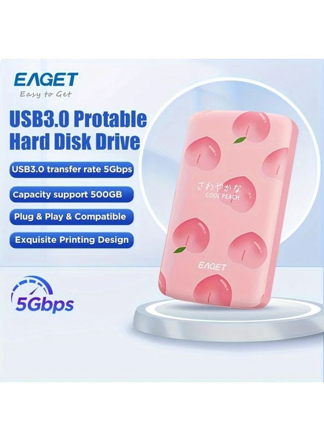 Pink 500GB Portable Mechanical External Hard Drive For Laptop Computer - Image 2