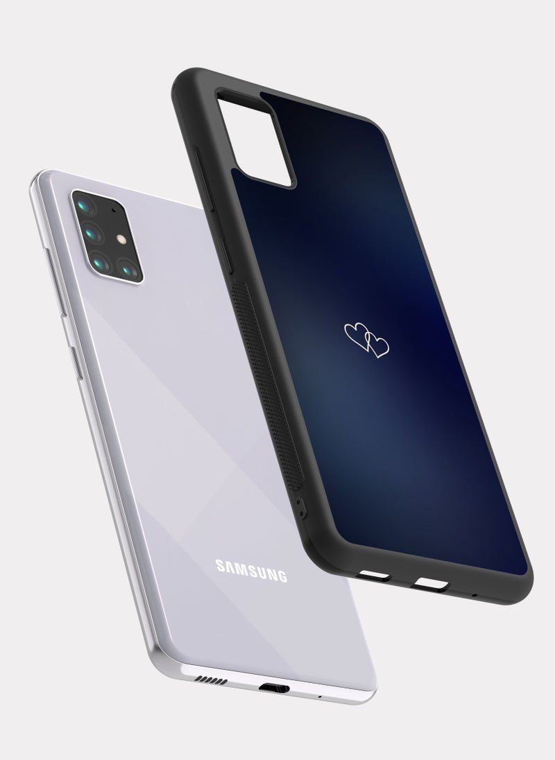 بكسلات كفر سامسونج جالكسي ايه 71 قلب ابيض ازرق - Image 2