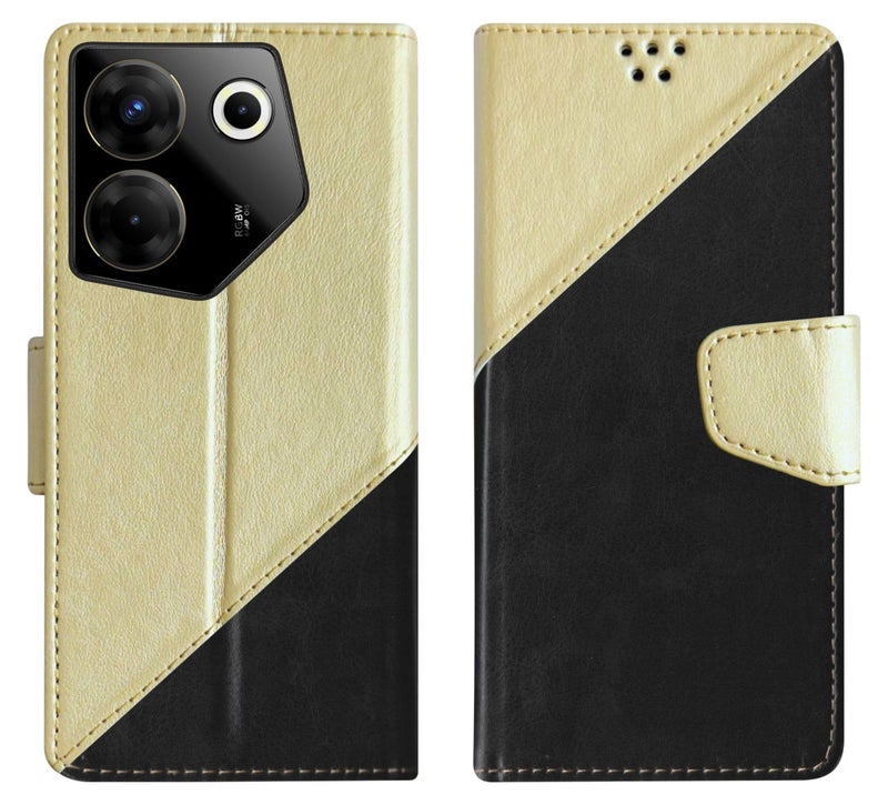SBMS Faux Leather Flip Cover for Tecno Camon 20 Pro 5G Back Cover Case with Magnatic Closure | Inbuilt Stand | Card & Money Pocket (MultiBlack) - Image 1