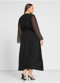 Ella Plus Sheer Sleeve Dress  - Image 2