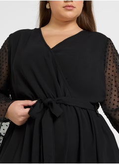 Ella Plus Sheer Sleeve Dress  - Image 3