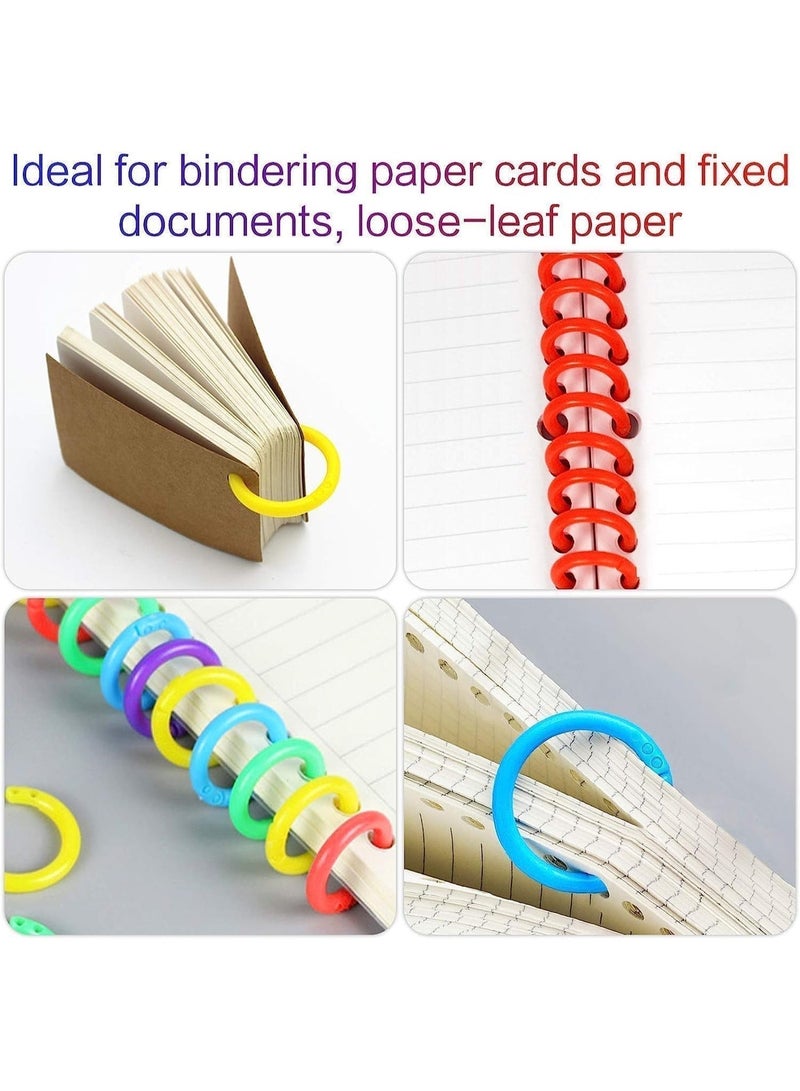 ChicAbode 144 Pcs Plastic Loose Leaf Rings, Multi Color Binder Rings, Book Rings for Cards Document Stack and Swatches, Strong and Durable, Organization School Home Office Use, 6 Colors, 27mm - Image 4