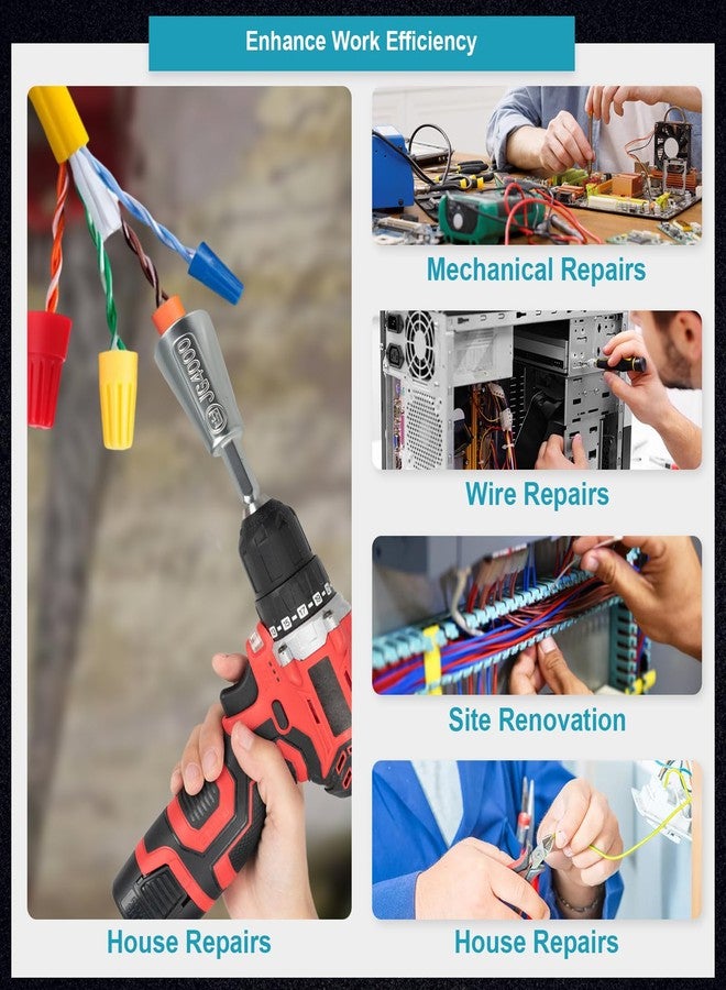 weottfiy 4 Pcs Upgraded Wire Twister Tool for Drill 2025 Version, Multifunctional Wire Nut Twister, Lightweight Wire Nut Twister for Drill Compatible with Power Drills, for 1.5/2.5/4/6mm²(9-22 AWG) wires - Image 4