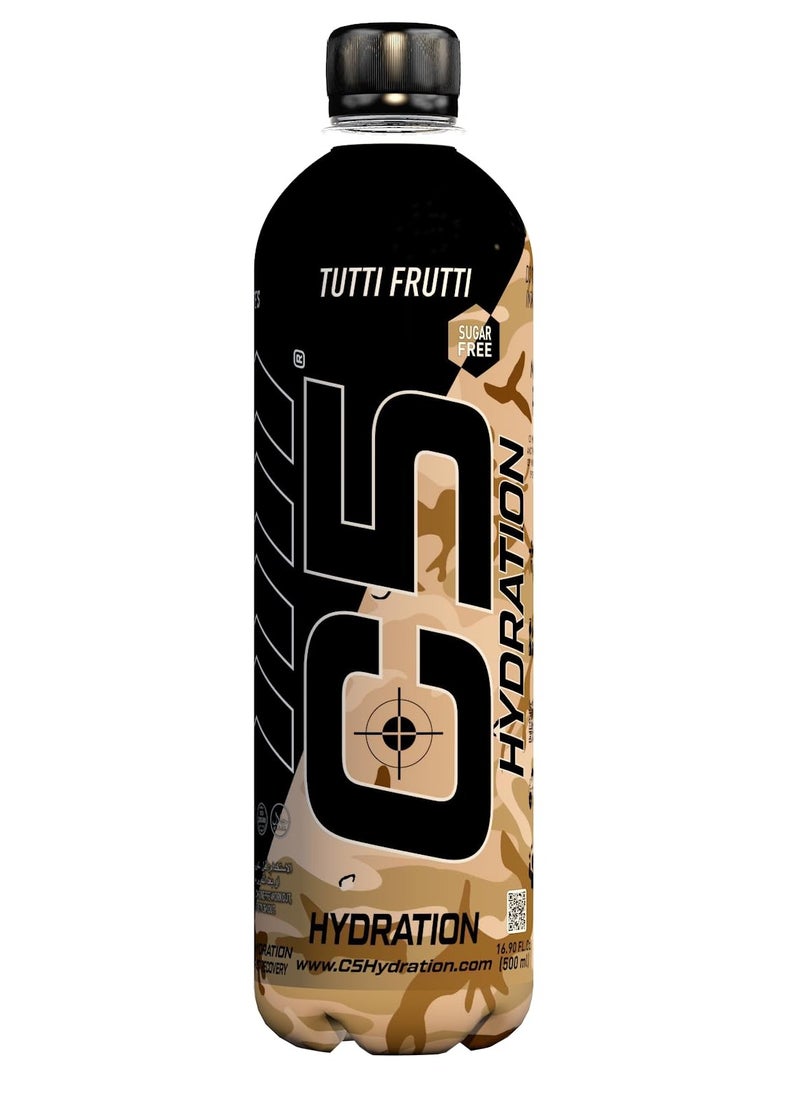 C5 C5 HYDRATION Tutti Frutti Electrolytes & Vitamin Water- Zero Sugar, 20 Calorie BCAA for Recovery -VIT B ENERGY, VIT C & E ANTIOXIDANT, VIT D3 for IMMUNITY - Refreshing Ramadan Drink Pack of 12  - Image 2