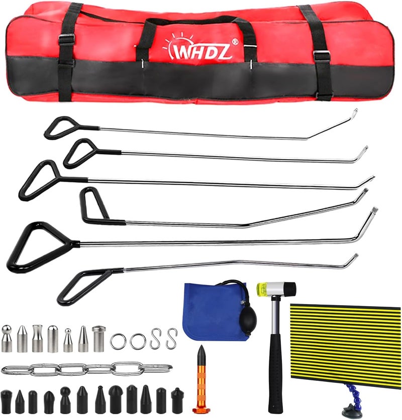 WHDZ Paintless Dent Repair Tools Kit with Reflector Board and Stainless Steel Rods - Image 1