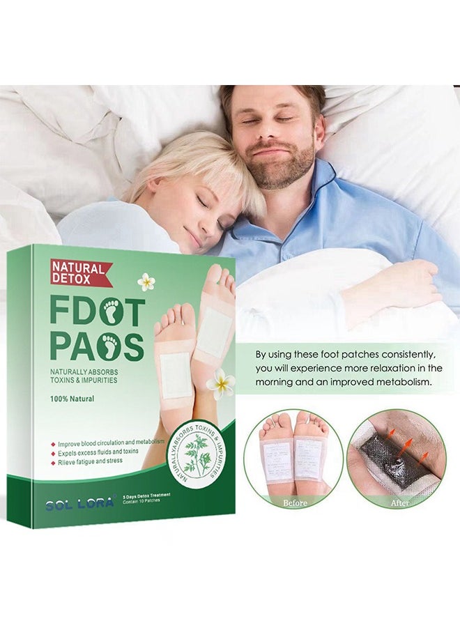 SOL LORA 10 pieces Foot Care Pads, Ginger Oil Bamboo Charcoal Foot Pads, Foot Care Patch, Effective Feet Health Patches, Better Sleep Quality  - Image 2