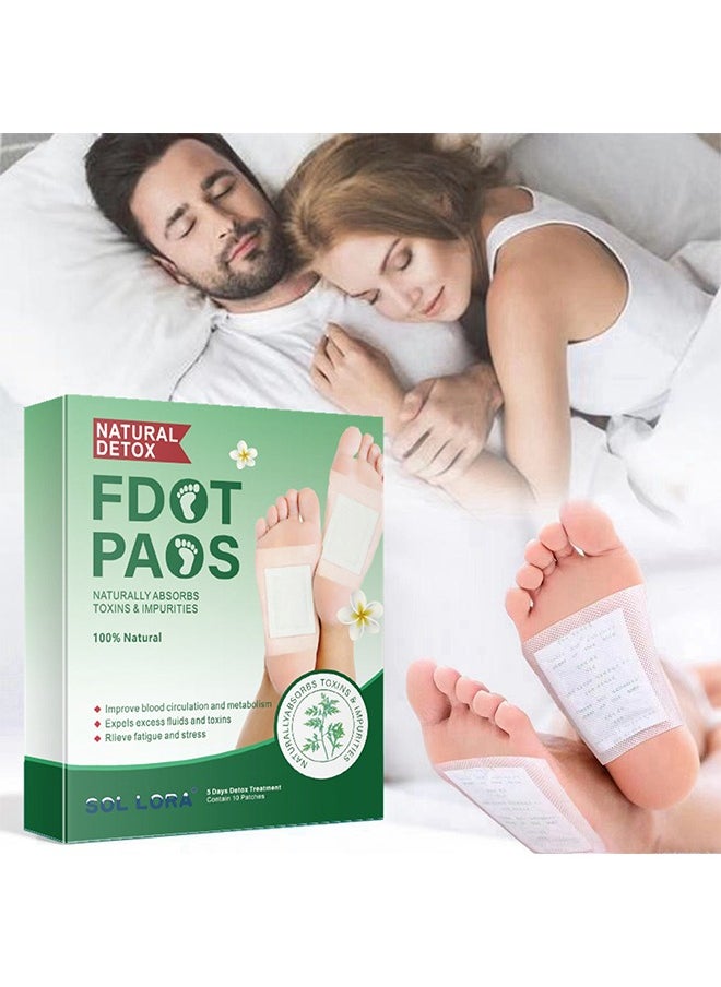 SOL LORA 10 pieces Foot Care Pads, Ginger Oil Bamboo Charcoal Foot Pads, Foot Care Patch, Effective Feet Health Patches, Better Sleep Quality  - Image 3