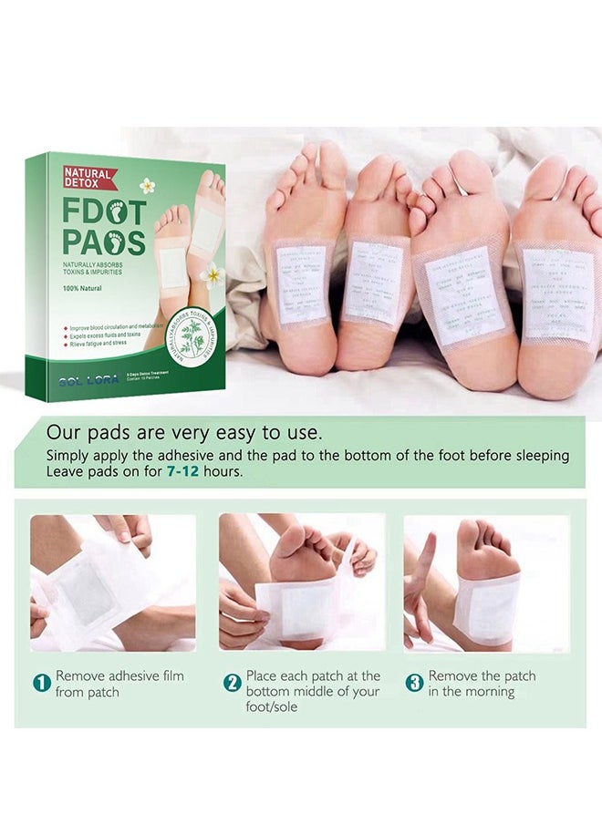 SOL LORA 10 pieces Foot Care Pads, Ginger Oil Bamboo Charcoal Foot Pads, Foot Care Patch, Effective Feet Health Patches, Better Sleep Quality  - Image 5