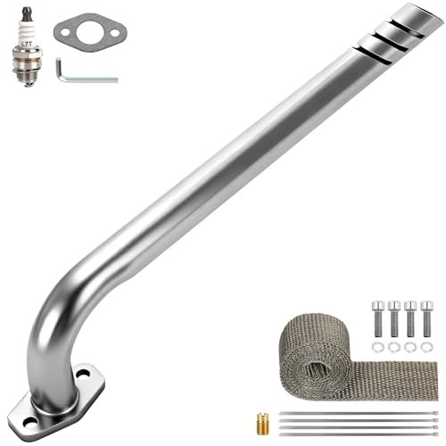 CILOYU Mini Bike Exhaust Header Pipe Kit Compatible with Monster Mega Moto MMB105 105cc MMB80 80cc Motovox MBX10 MBX11 Coleman RB100 RT100 Minibike 79cc Lifan Engine Go Kart Cart Parts - Image 1