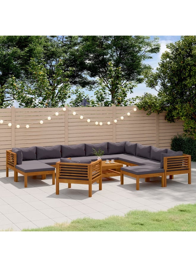 vidaxl 12 Piece Garden Lounge Set with Cushion Solid Acacia Wood 3086911 - Image 2