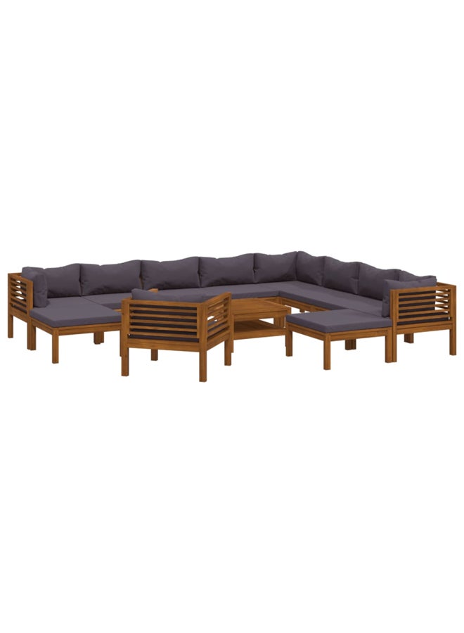 vidaxl 12 Piece Garden Lounge Set with Cushion Solid Acacia Wood 3086911 - Image 1