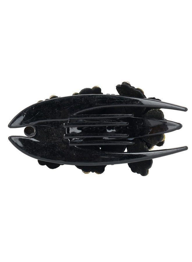 ZEMANIA Double Flower Rhinestone Hair Clip For Women and Girls | Crystal Fancy Hair Clip | Elegant Thick Long hair Barrette Claw Clip (11 cm x 7.5 cm) - Image 4