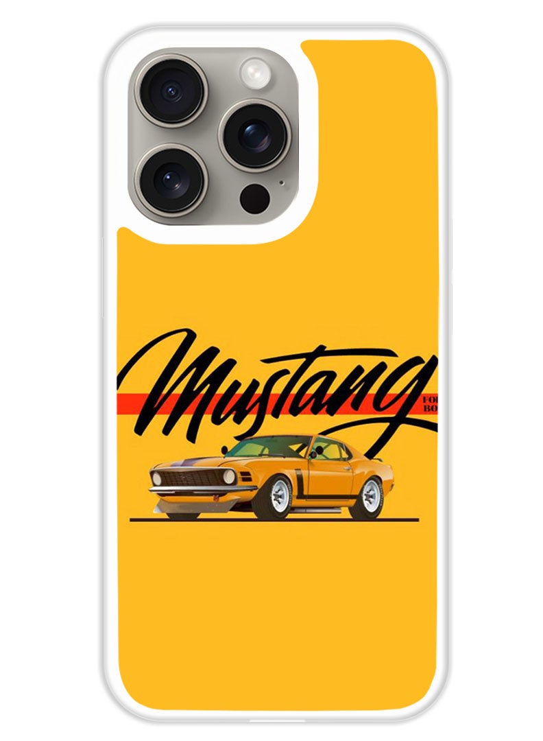 Theodor Protective Case Cover For APPLE IPHONE 15 Pro Mustang (White Bumper) - Image 1