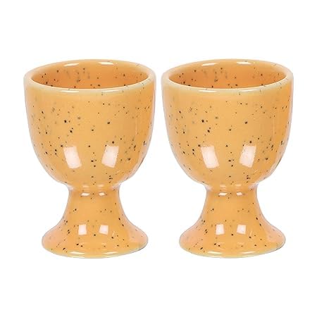 Qimacplus Elevate Your Breakfast Experience Soft Boiled Egg Holder Set Stylish Ceramic Egg Cups Perfect Housewarming Gift Set of 4 (Mustard) - Image 2