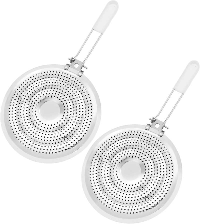 2-Pack Foldable Stainless Steel Heat Diffusers For Gas & Electric Stove, Removable Handle, Perfect For Small Cookware - Image 1