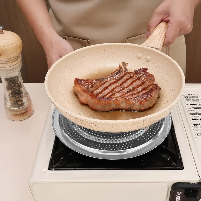 2-Pack Foldable Stainless Steel Heat Diffusers For Gas & Electric Stove, Removable Handle, Perfect For Small Cookware - Image 2