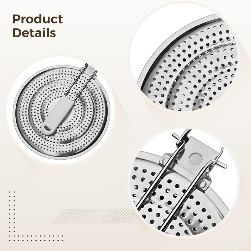 2-Pack Foldable Stainless Steel Heat Diffusers For Gas & Electric Stove, Removable Handle, Perfect For Small Cookware - Image 4