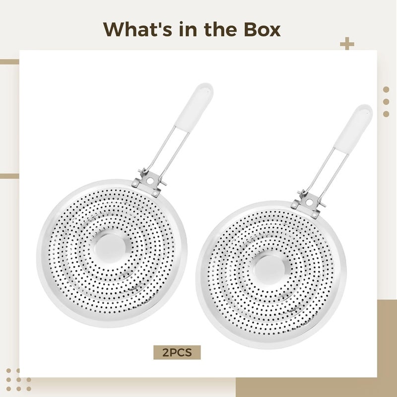2-Pack Foldable Stainless Steel Heat Diffusers For Gas & Electric Stove, Removable Handle, Perfect For Small Cookware - Image 3
