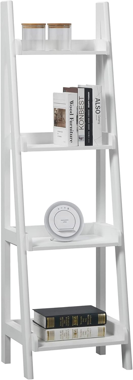 Realspace Realspace 60H 4Shelf Narrow Ladder Bookcase White  - Image 2