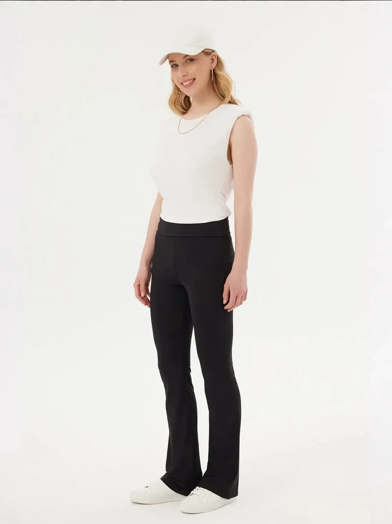 HICCUP Round Neck Raw Edge Sleeveless Tank Top