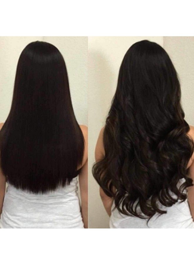 Glan Clips Based Synthetic Fiber Hair Extension (20 To 24 Inches) For Women And Girls Pack Of 1 (5 Clips Curly Dark Brown) - Image 2