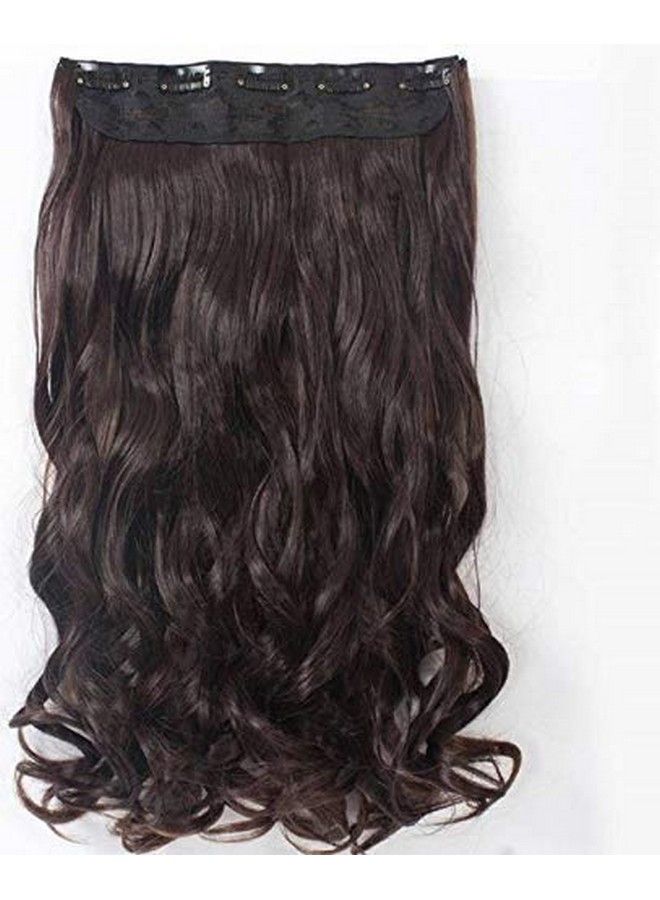 Glan Clips Based Synthetic Fiber Hair Extension (20 To 24 Inches) For Women And Girls Pack Of 1 (5 Clips Curly Dark Brown) - Image 4