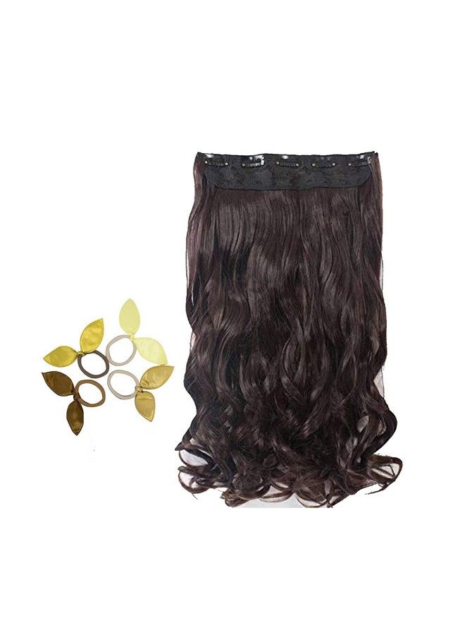 Glan Clips Based Synthetic Fiber Hair Extension (20 To 24 Inches) For Women And Girls Pack Of 1 (5 Clips Curly Dark Brown) - Image 3