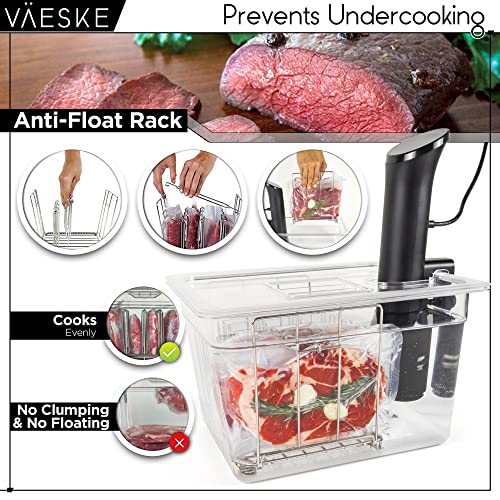 VÃ¤eske VÄESKE Insulated Sous Vide Container with Lid and Rack | Neoprene Retains Heat & Protects Countertops | Works with Most Sous Vide Cookers (12 QT) - Image 5