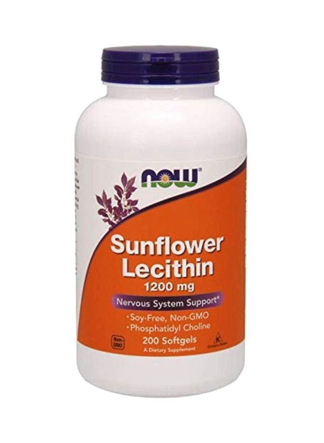 Now Foods Sunflower Lecithin 1200mg 200 Softgels. - Image 1
