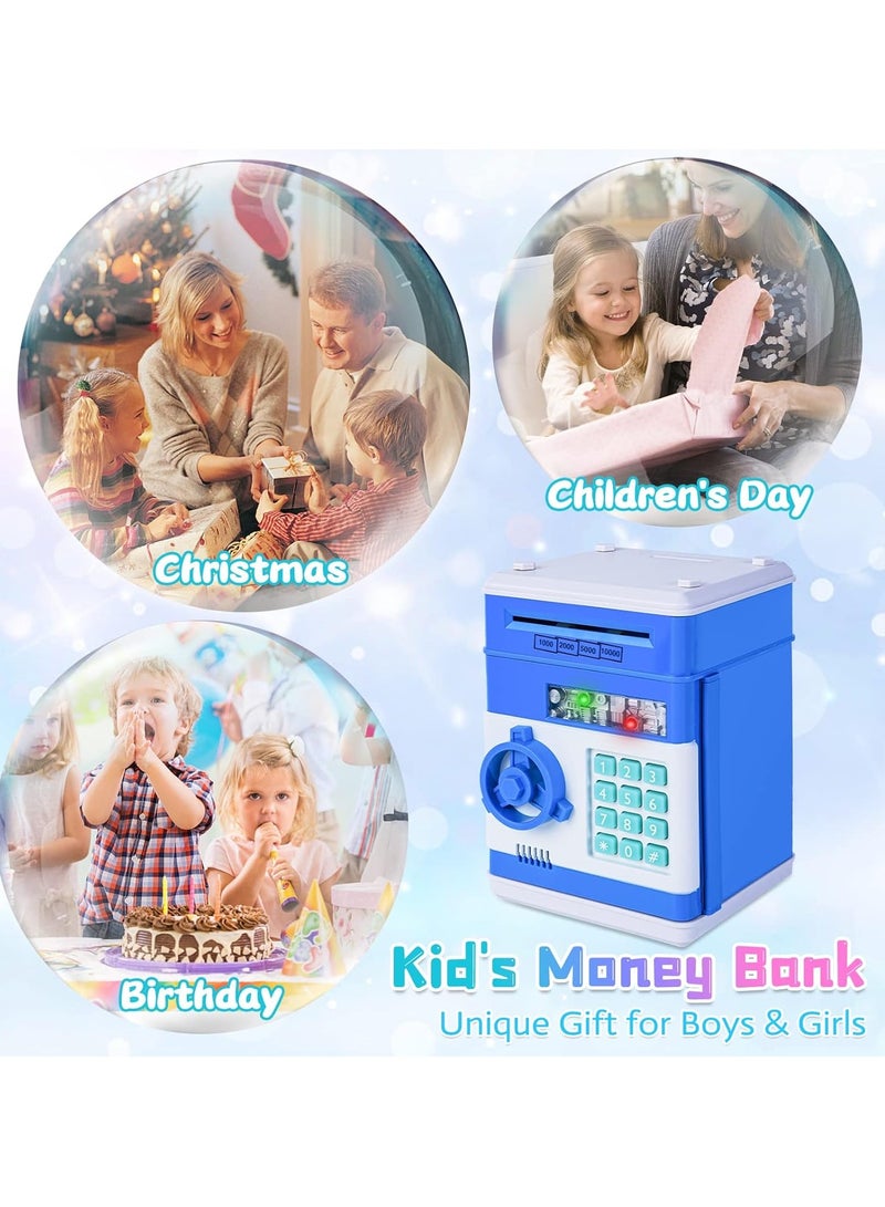 ELTRAZONE Safe Coin Bank - Interactive ATM Toy for Kids Ages 3-12, Blue, with Bank Card and Electronic Features - Image 5