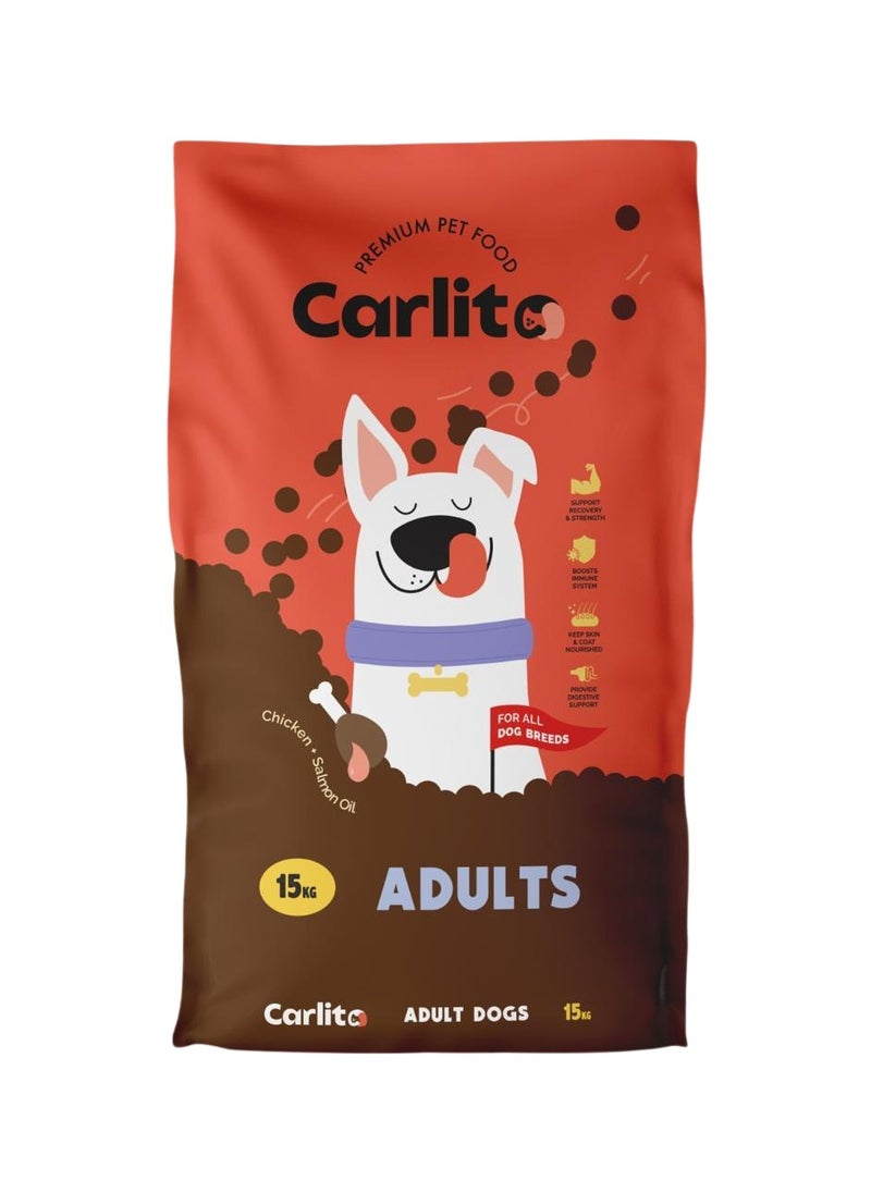 Carlito - Premium Adult Dog Dry Food - 15 Kilograms | Nutrient-Rich Formula for Optimal Health | High-Quality Ingredients for Digestive Support and Immune Boosting | Suitable for All Breeds - Image 1
