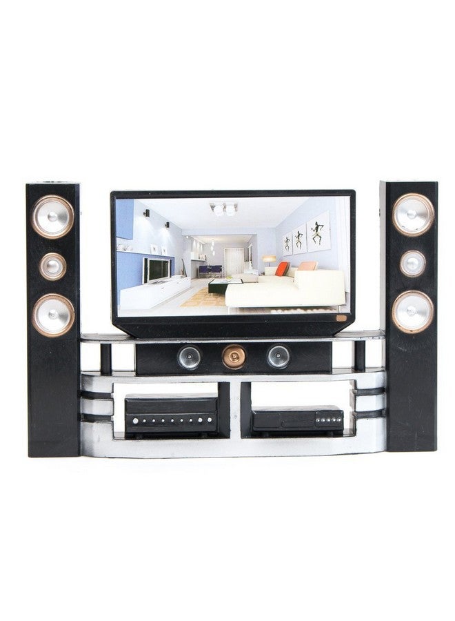 E-TING Miniature Dollhouse Furniture Accessories Playset For 11.5-12 Inches Dolls (Hi-Fi Tv Cabinet Set) - Image 1