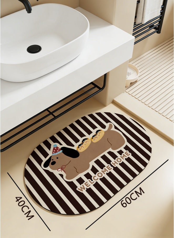 Aikenn Soft Bathroom Rug 40x60cm, Non-Slip Super Absorbent Bath Mat, Quick Drying Washable Floor Carpet for Shower Room - Image 2