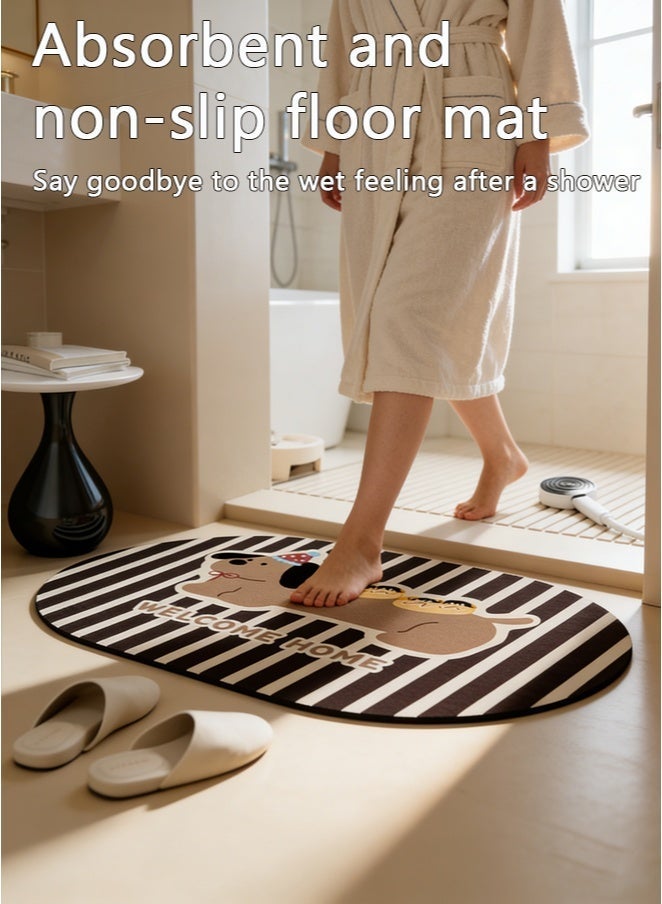 Aikenn Soft Bathroom Rug 40x60cm, Non-Slip Super Absorbent Bath Mat, Quick Drying Washable Floor Carpet for Shower Room - Image 3