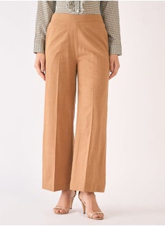 Salt Attire Women's Mid Rise Wide Leg Trousers with Elasticated Back Waist and Convenient Side Inseam Pockets for Stylish Comfort in Every Occasion - pzsku/Z16BDCBABE6BB494DB19BZ/45/_/1732603804/27483351-62dd-4223-a560-d03a572077fb