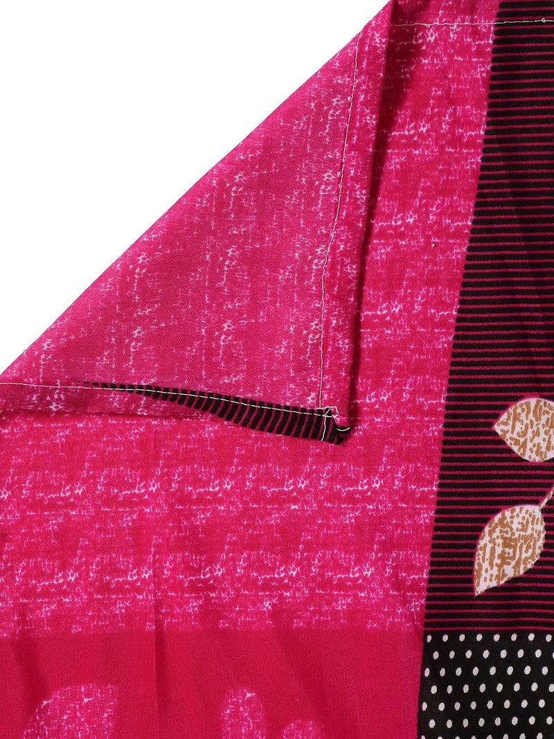 Fashion String 144 TC Microfibre Pink Double Bedsheet with 2 Pillow Covers - Image 5