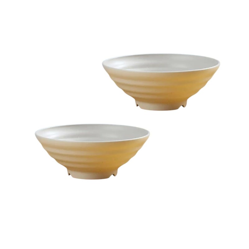 PLENARO PLANARO Wheat Straw Bowl Set, Eco-Friendly, Lightweight & Unbreakable Microwave Safe Bowl Set,Cereal and Soup Bowls Serving Oatmeal and Salad, Ideal for Home, Kids, or Travel (Beige, Pack of 2) - Image 1